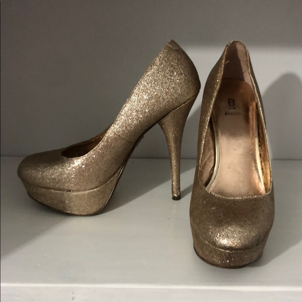 Bakers Gold Glitter Pumps